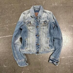 Abercrombie & Fitch Denim Jacket Women's Size S Y2K Hollister Aeropostale Cute